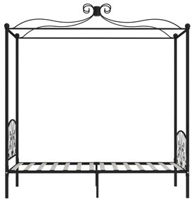 Estrutura de cama com dossel 100x200 cm metal preto
