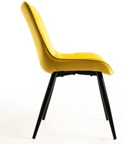 Cadeira Lene Veludo - Amarelo