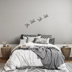 Acessório Decorativo de Parede Birds – Preto – 18x21 cm, 20x24 cm, 20x