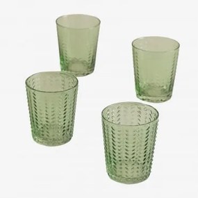 Conjunto De 4 Copos De Vidro 35 Cl Cristi Verde Hortelã - Sklum