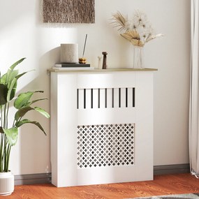 Cobertura para Radiadores Proteção Radiador de MDF 78x19x81 cm Desenho Moderno de Ripas Branco