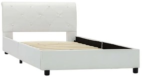 Estrutura de cama 90x200 cm couro artificial branco