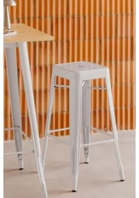 Banco Alto De Aço Lix Branco & ↑75 Cm - Sklum