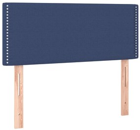 Cama box spring c/ colchão e LED 80x200 cm tecido azul