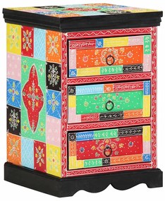 Armário de Gavetas vidaXL Multicolorido 40x40x60 cm em Madeira Sólida