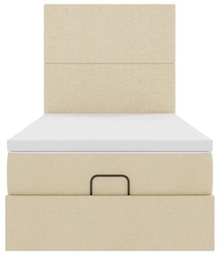 Cama otomana com colchão 90x200 cm tecido creme