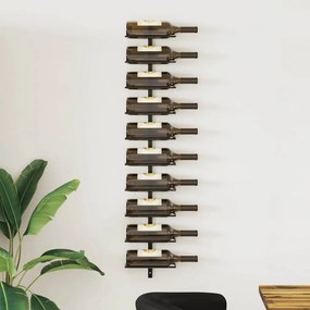 289566 vidaXL Garrafeira de parede para 10 garrafas metal preto