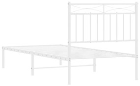 Estrutura de cama com cabeceira 90x200 cm metal branco