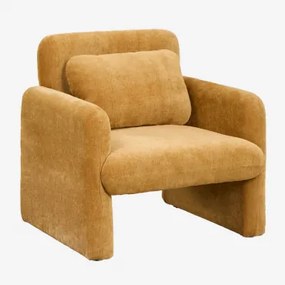 Poltrona Jeison Em Chenille Chenille Mostarda - Sklum