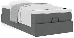 Estrutura cama otomana colchão 90x190 cm tecido cinzento escuro