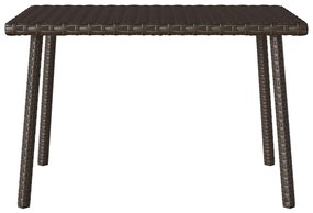 Mesa de centro de jardim retangular 60x40x37cm vime PE castanho