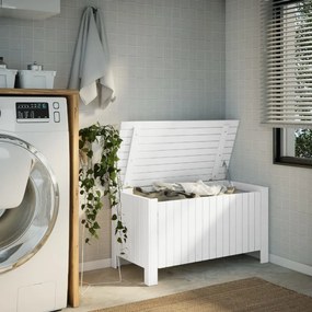 Caixa arrumação c/ tampa RANA 100x49x54 cm pinho maciço branco