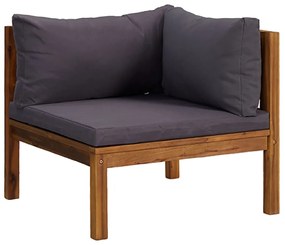 3 pcs conjunto de lounge de jardim com almofadões acácia maciça