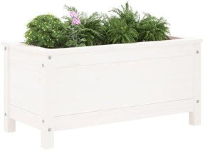 Vaso/floreira de jardim 82,5x40x39 cm pinho maciço branco