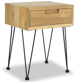 vidaXL Mesa de cabeceira 40x30x50 cm teca maciça