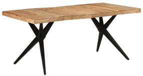 Mesa de jantar 180x90x77 cm madeira de acácia maciça preto