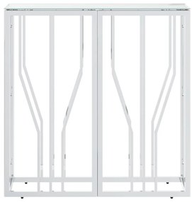 Mesa consola 70x30x70 cm aço inoxidável e vidro