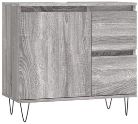 3 pcs Conjunto móveis casa de banho madeira proc. cinza sonoma