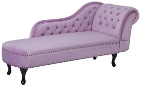 Chaise-longue à direita em veludo violeta NIMES Beliani