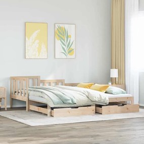 vidaXL Sofá-cama com gavetão e gavetas sem colchão 80x200 cm