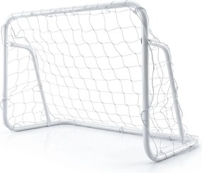 Baliza de futebol infantil com rede 121 x 60 x 80 cm com Estacas para jardim Equipamento de treino portátil Branca