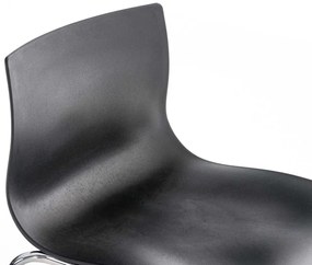 Banco de bar Hoover em plástico e com estrutura cromada 43 x 100 x 48 cm Preto
