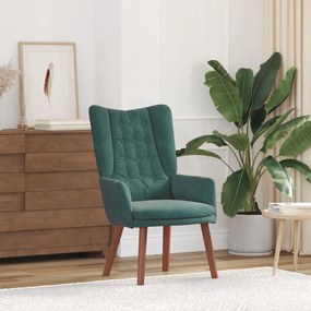 Cadeira Relaxante vidaXL Veludo Verde Escuro