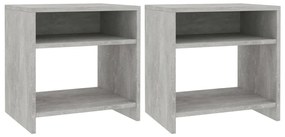 Mesas de cabeceira 2 pcs derivados de madeira cinzento cimento