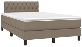 Cama box spring colchão/LED 120x190cm tecido cinza-acastanhado