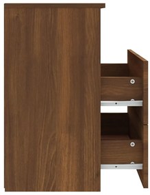 Mesas de cabeceira 2 pcs 50x32x60 cm cor carvalho castanho
