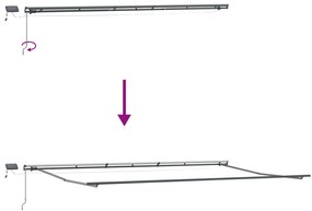 Toldo Retrátil Manual vidaXL com LED Cinza Claro 600x300 cm