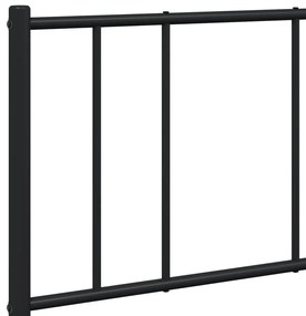 Estrutura de cama com cabeceira e pés 120x190 cm metal preto