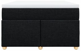 Cama boxspring com colchão 120x190 cm tecido preto