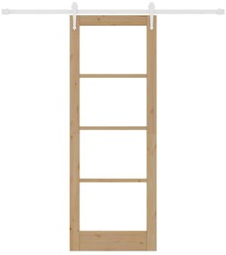 Conjunto de Porta Deslizante vidaXL com Hardware 78x211 cm Madeira Sól
