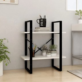 vidaXL Estante com 2 prateleiras 60x30x70 cm pinho maciço branco