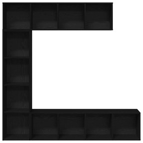 Estantes 3 pcs Carvalho Preto 36x30x143 cm Madeira engenheirada