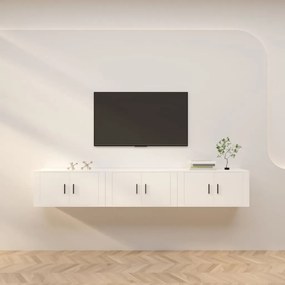 Móveis de TV de parede 3 pcs 80x34,5x40 cm branco