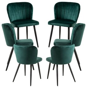 Pack 6 Cadeiras Luk Veludo - Verde