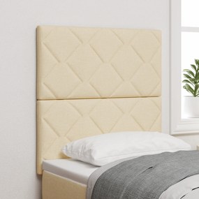 Cabeceira vidaXL Design Blocos de Diamante Creme 80 cm Tecido, Cabecei
