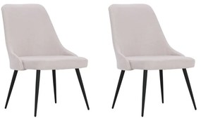vidaXL Cadeiras de jantar 2 pcs tecido cor creme