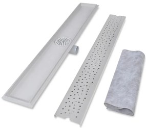 Dreno de chuveiro linear bolhas 930x140 mm aço inoxidável