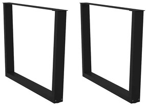 Pernas para mesa de jantar em V, 2 peças, pretas, 100x(72-73,3) cm, aç
