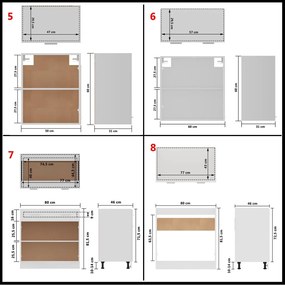 11 pcs conjunto armários de cozinha derivados de madeira branco