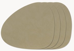 Individuais de mesa em pele assimétricos Curve, conjunto de 4