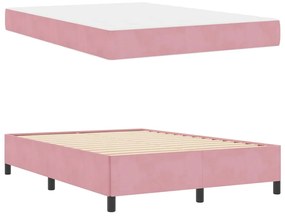 Estrutura da Cama Outros Rosa e branco 140 x 190 cm Veludo