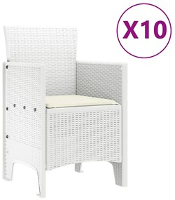 Conjunto de Jantar Jardim 11 pcs Branco 250 x 100 x 73 cm