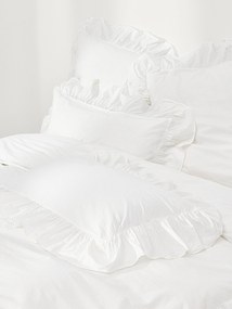 Capa de edredão em percal de algodão lavado com folhos Louane