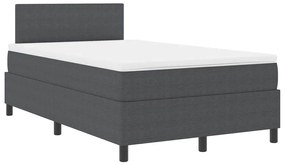 Cama Box Spring com Colchão Cinza Escuro 120x200 cm Tecido de Corduroy