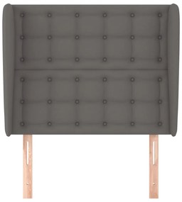 Cabeceira cama c/ abas couro artif. 83x23x118/128 cm cinzento