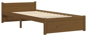 Estrutura cama pequena solteiro 75x190 cm madeira castanho mel